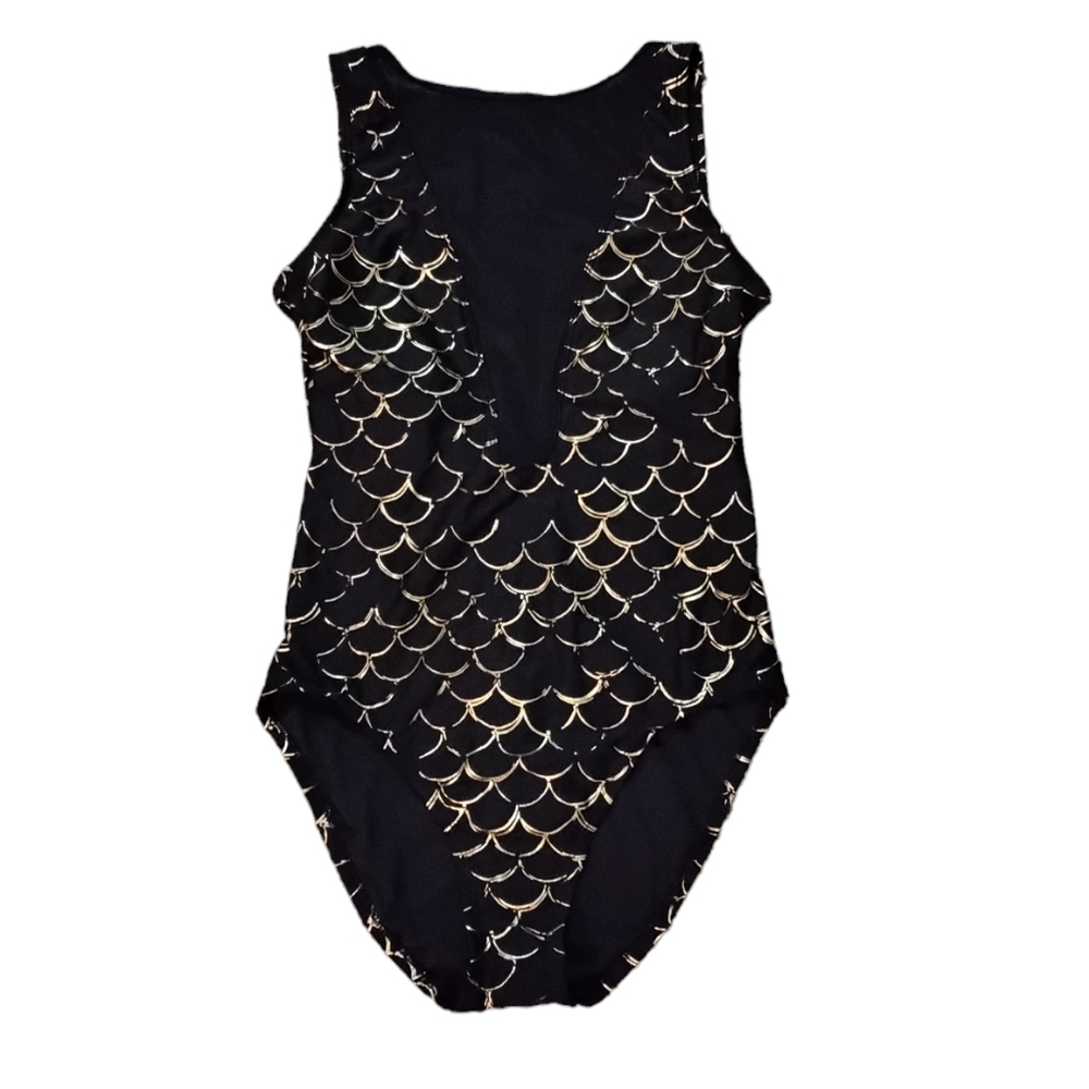 Snookini by Nicole Polizzi Swimsuit Womens Medium Metallic Vacation Resortwear